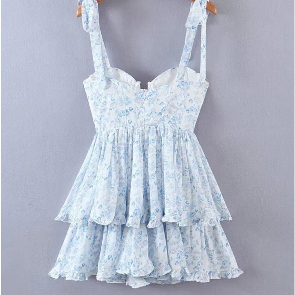 SUMMER THREE-COLOR THREE-LAYER COLORFUL SILK CHIFFON PLEATED DRESS WITH TIE